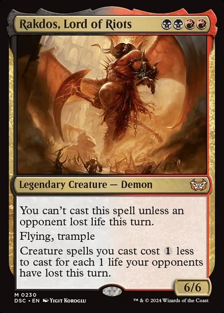 Rakdos, Lord of Riots, Magic card DSC 230 — Duskmourn: House of Horror Commander set