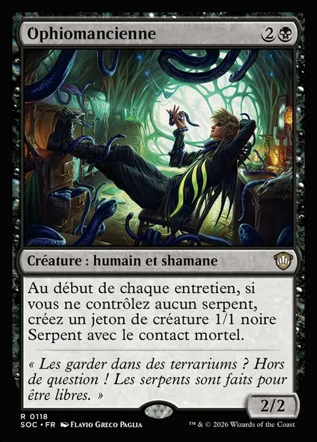Ophiomancienne, carte Magic SOC 118 — extension Secrets of Strixhaven Commander