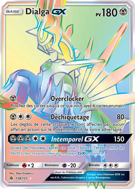Dialga GX, carte Pokémon FLI 138 — extension Lumière Interdite