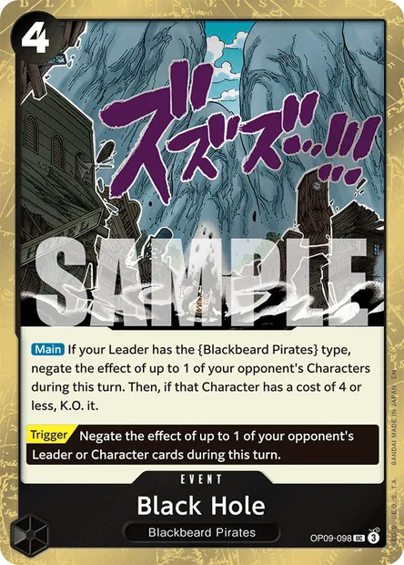 Black Hole, One Piece card OP09-098 — EMPERORS IN THE NEW WORLD set