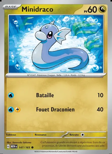 Minidraco, carte Pokémon MEW 147 — extension 151