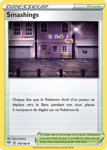 Smashings, carte Pokémon DAA 170 — extension Ténèbres Embrasées