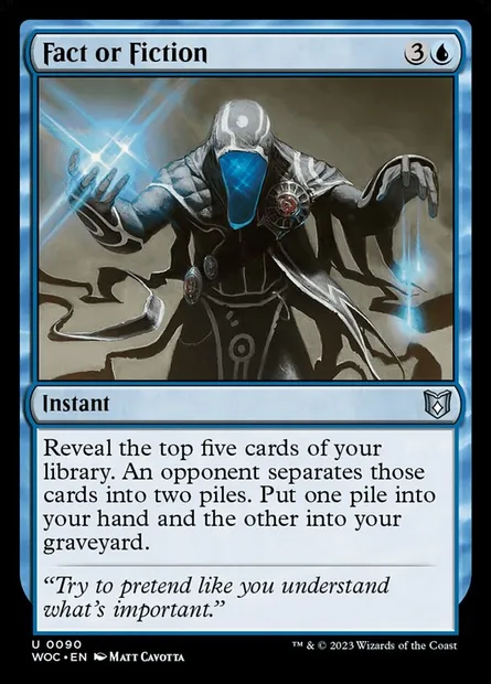 Fact or Fiction, Magic card WOC 90 — Wilds of Eldraine Commander set