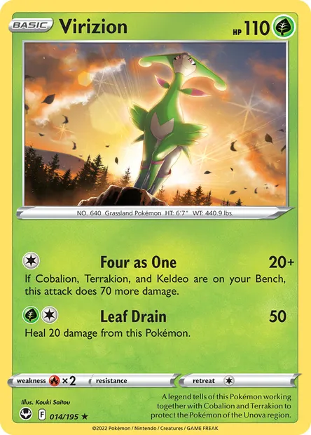 Virizion, Pokémon card SIT 014 — Silver Tempest set