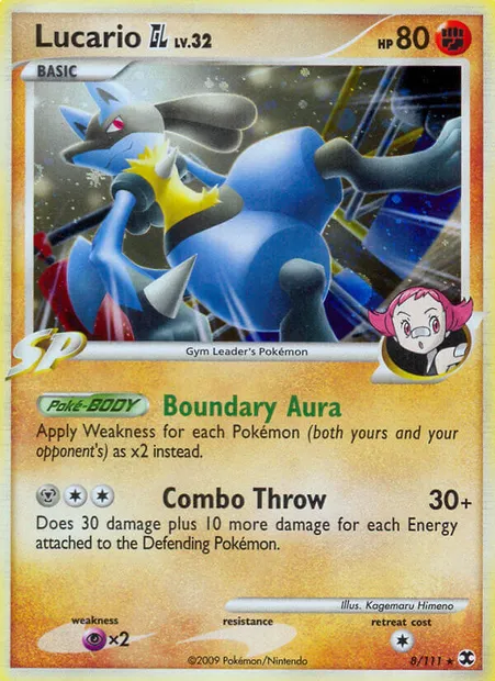 Lucario GL, Pokémon card RR 8 — Rising Rivals set