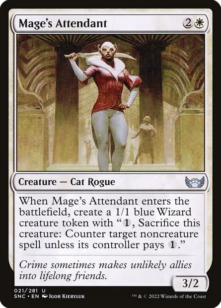 Mage's Attendant, Magic card SNC 21 — Streets of New Capenna set