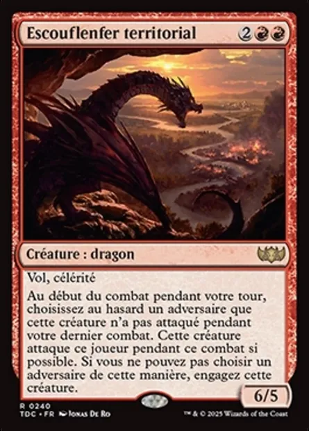 Escouflenfer territorial, carte Magic TDC 240 — extension Tarkir: Dragonstorm Commander