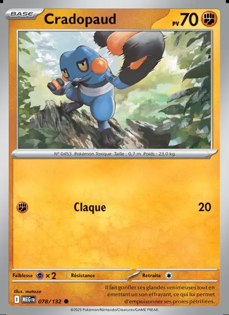 Cradopaud, carte Pokémon MEG 078 — extension Méga-Évolution