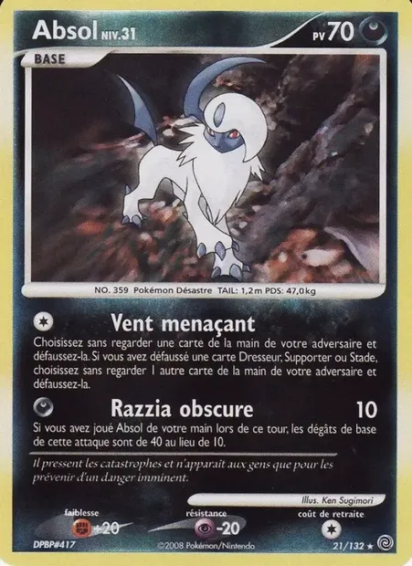 Absol, carte Pokémon SW 21 — extension Merveilles Secrètes