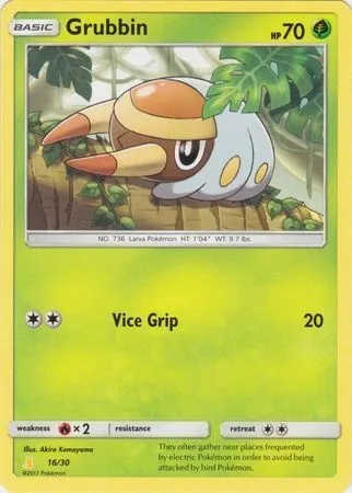 Grubbin, Pokémon card TK10A 016 — Sun & Moon Trainer Kit: Lycanroc & Alolan Raichu (Alolan Raichu) set