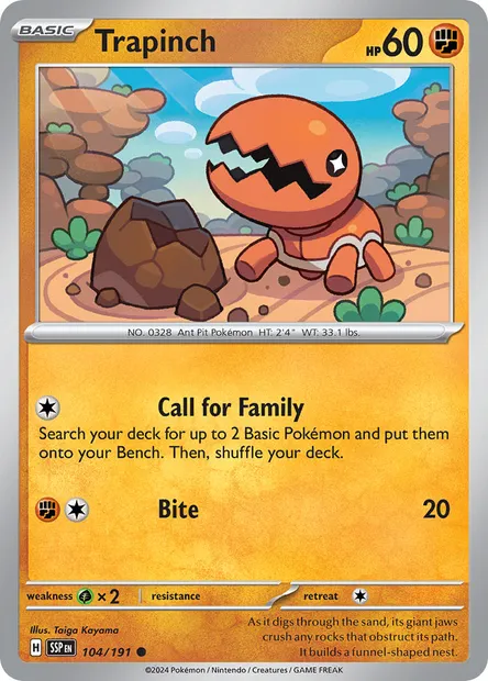 Trapinch, Pokémon card SSP 104 — Surging Sparks set