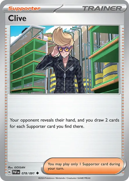 Clive, Pokémon card PAF 078 — Paldean Fates set
