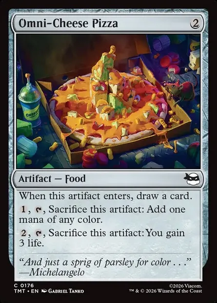 Omni-Cheese Pizza, Magic card TMT 176 — Teenage Mutant Ninja Turtles set
