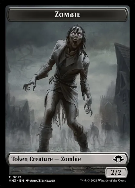 Zombie, carte Magic TMH3 21 — extension Modern Horizons 3 Tokens