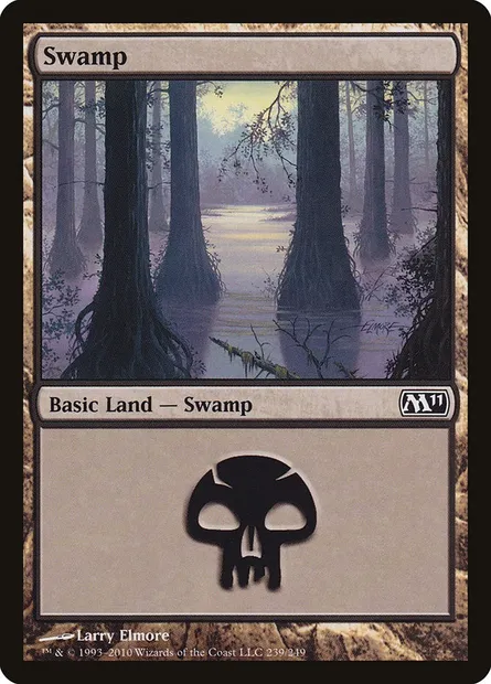 Swamp, Magic card M11 239 — Magic 2011 set