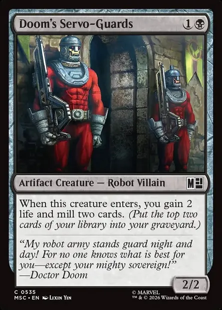 Doom's Servo-Guards, Magic card MSC 535 — Marvel Super Heroes Commander set