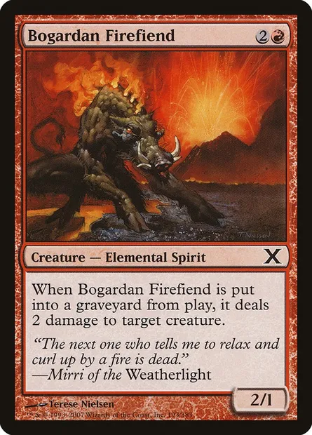 Bogardan Firefiend, Magic card 10E 193 — Tenth Edition set
