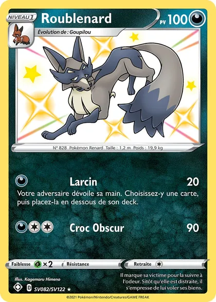 Roublenard, carte Pokémon SHF SV082 — extension Destinées Radieuses