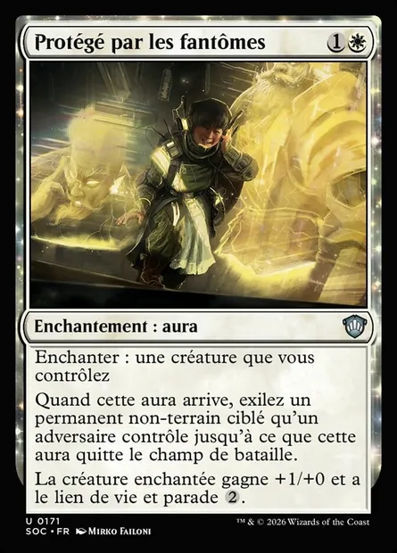 Protégé par les fantômes, carte Magic SOC 171 — extension Secrets of Strixhaven Commander