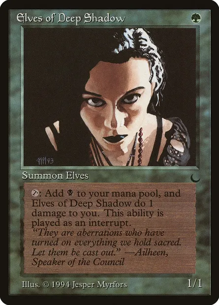 Elfes de l'ombre profonde, carte Magic DRK 76 — extension The Dark