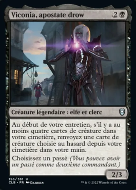 Viconia, apostate drow, carte Magic CLB 156 — extension Commander Légendes : la bataille de la Porte de Baldur