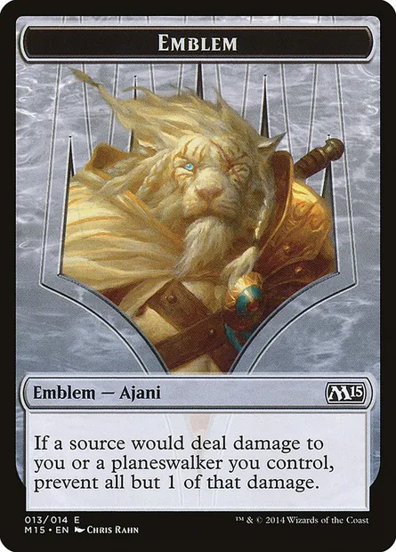 Ajani Steadfast Emblem, carte Magic TM15 13 — extension Magic 2015 Tokens
