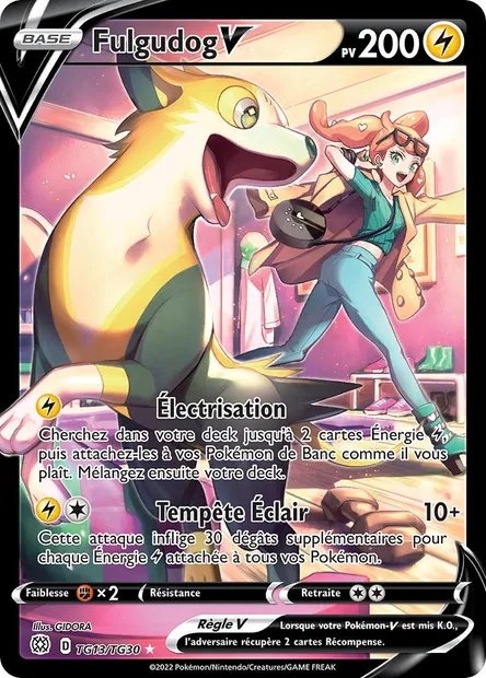 Fulgudog V, carte Pokémon BRS TG13 — extension Stars Étincelantes