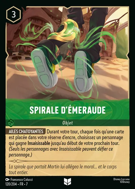 Spirale d'Émeraude, carte Disney Lorcana CH7-120 — extension L'île d'Archazia