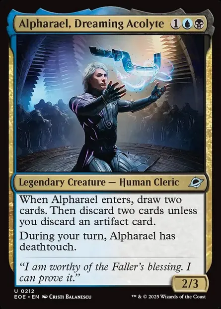 Alpharael, Dreaming Acolyte, Magic card EOE 212 — Edge of Eternities set