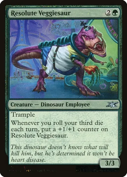 Resolute Veggiesaur, carte Magic UNF 439 — extension Unfinity