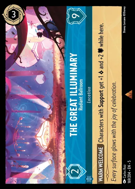 The Great Illuminary - Radiant Ballroom, Disney Lorcana card CH5-169 — Shimmering Skies set