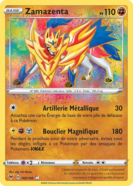 Zamazenta, carte Pokémon VIV 102 — extension Voltage Éclatant