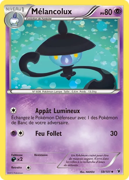 Mélancolux, carte Pokémon NVI 59 — extension Nobles Victoires