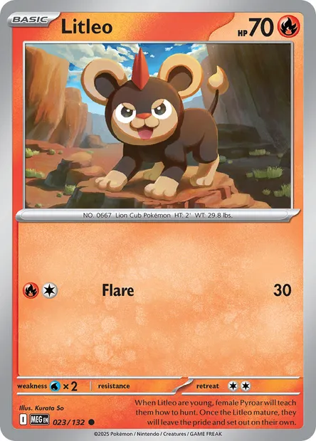 Litleo, Pokémon card MEG 023 — Mega Evolution set