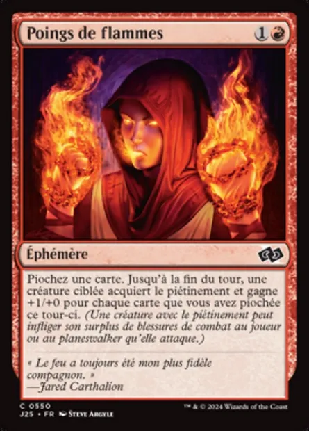 Poings de flammes, carte Magic J25 550 — extension Foundations Jumpstart