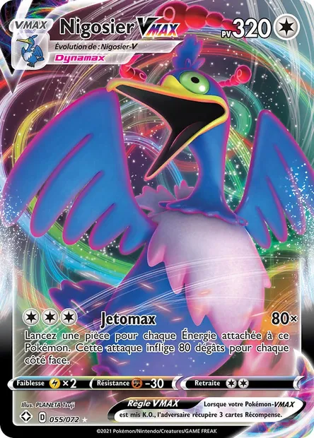 Nigosier VMAX, carte Pokémon SHF 55 — extension Destinées Radieuses