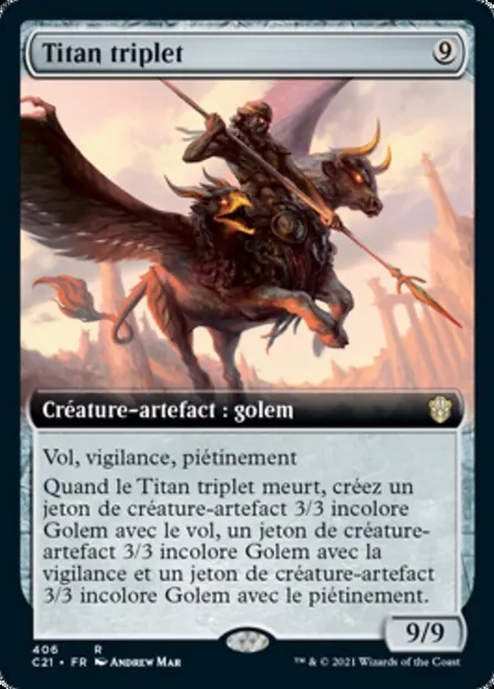 Titan triplet, carte Magic C21 406 — extension Commander 2021