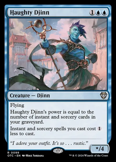Haughty Djinn, Magic card OTC 99 — Outlaws of Thunder Junction Commander set
