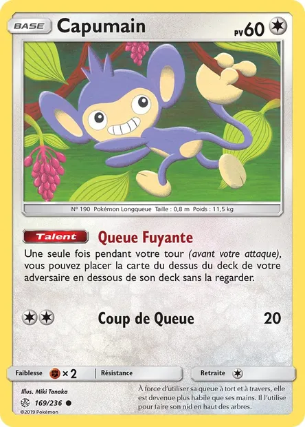 Capumain, carte Pokémon CEC 169 — extension Éclipse Cosmique