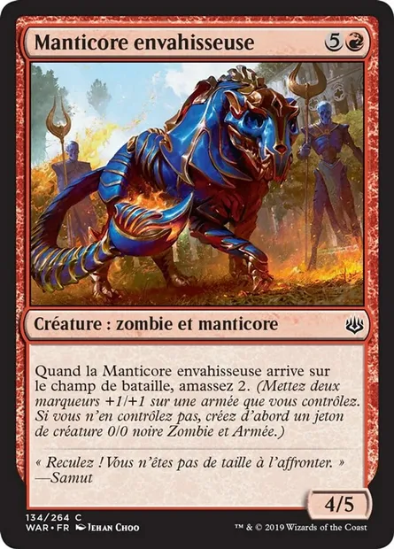 Manticore envahisseuse, carte Magic WAR 134 — extension La guerre des Planeswalkers
