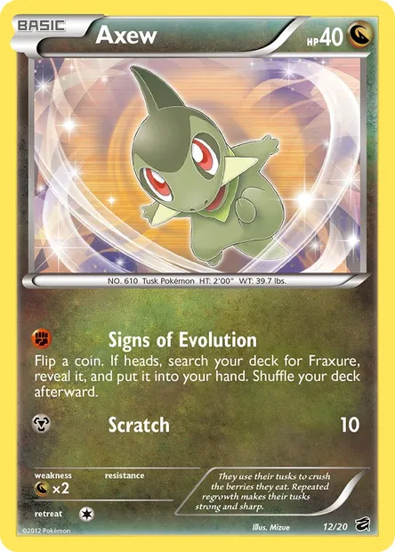 Axew, Pokémon card DRV 12 — Dragon Vault set