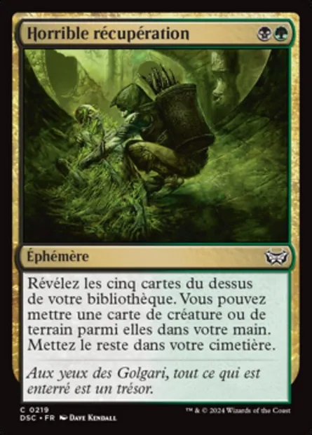 Horrible récupération, carte Magic DSC 219 — extension Duskmourn: House of Horror Commander