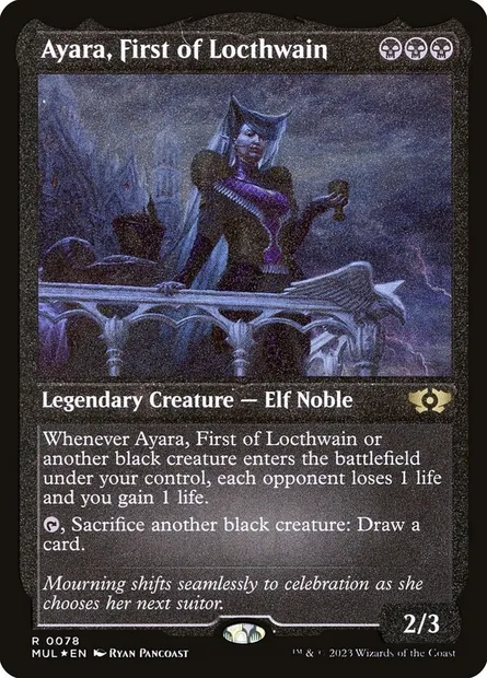 Ayara, First of Locthwain, Magic card MUL 78 — Multiverse Legends set
