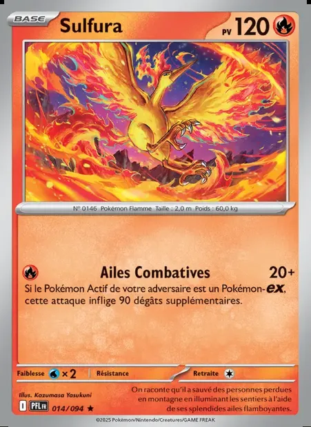 Sulfura, carte Pokémon PFL 014 — extension Flammes Fantasmagoriques