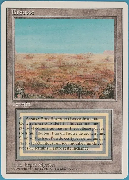 Brousse, carte Magic 3ED 286 — extension Revised Edition