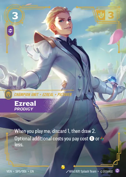 Ezreal, carte Riftbound VEN SP5 — extension Vendetta