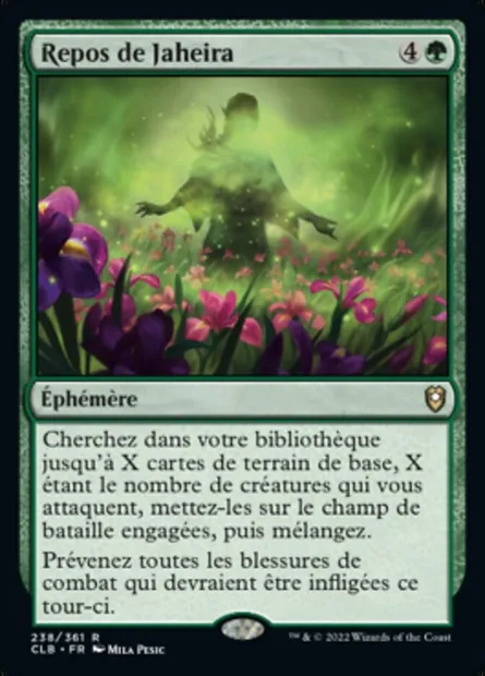 Repos de Jaheira, carte Magic CLB 238 — extension Commander Légendes : la bataille de la Porte de Baldur