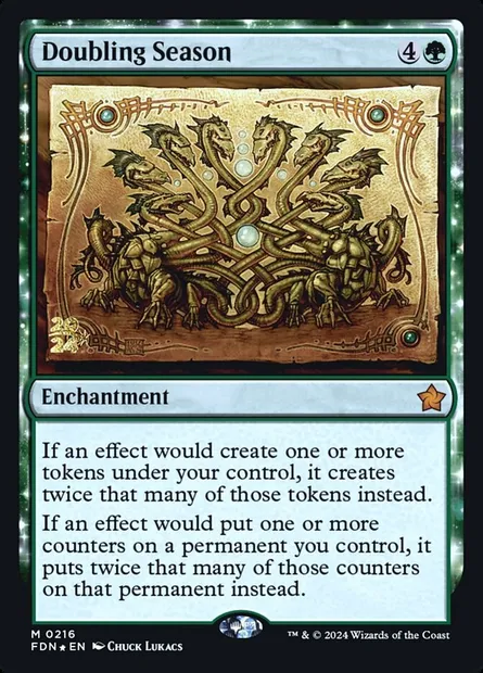 Doubling Season, Magic card PFDN 216s — Foundations Promos set