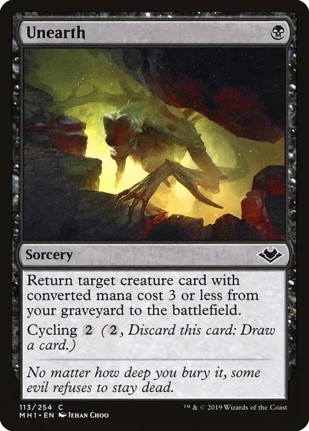 Unearth, Magic card MH1 113 — Modern Horizons set