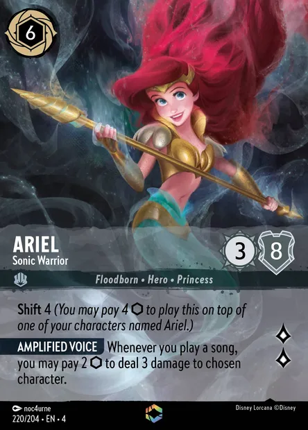 Ariel - Sonic Warrior, Disney Lorcana card CH4-220 — Ursula's Return set